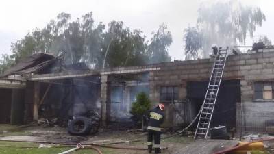 KŁODAWA: Pożar stodoły w Kęcerzynie
