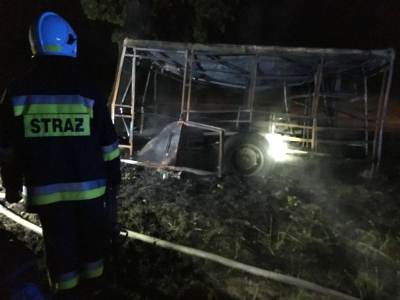 Pożar podpalonej przyczepy rolniczej w Ruszkowie