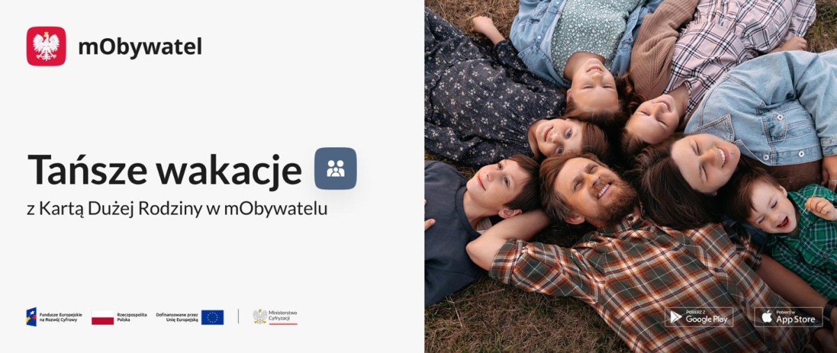 Tańsze wakacje z Kartą Dużej Rodziny w mObywatelu