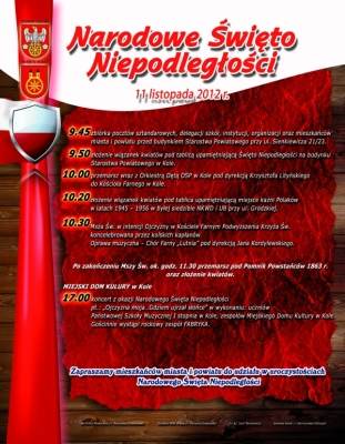 Program obchodów w dniu 11 listopada 