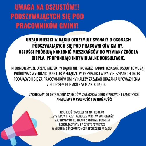 Uwaga na oszustów podszywających się pod pracowników gminy
