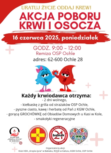 Tu będzie można oddać krew -  akcja krwiodawstwa w Ochlach już wkrótce