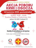 Klub HDK Kropla życia organizuje akcje krwiodawstwa w kwietniu