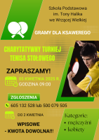 Charytatywny Turniej Tenisa Stołowego już 5 kwietnia