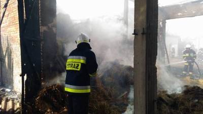 Pożar budynku gospodarczego w Ruszkowie Pierwszym