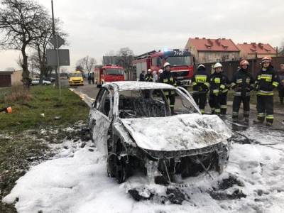 Pożar samochodu Renault Megane II
