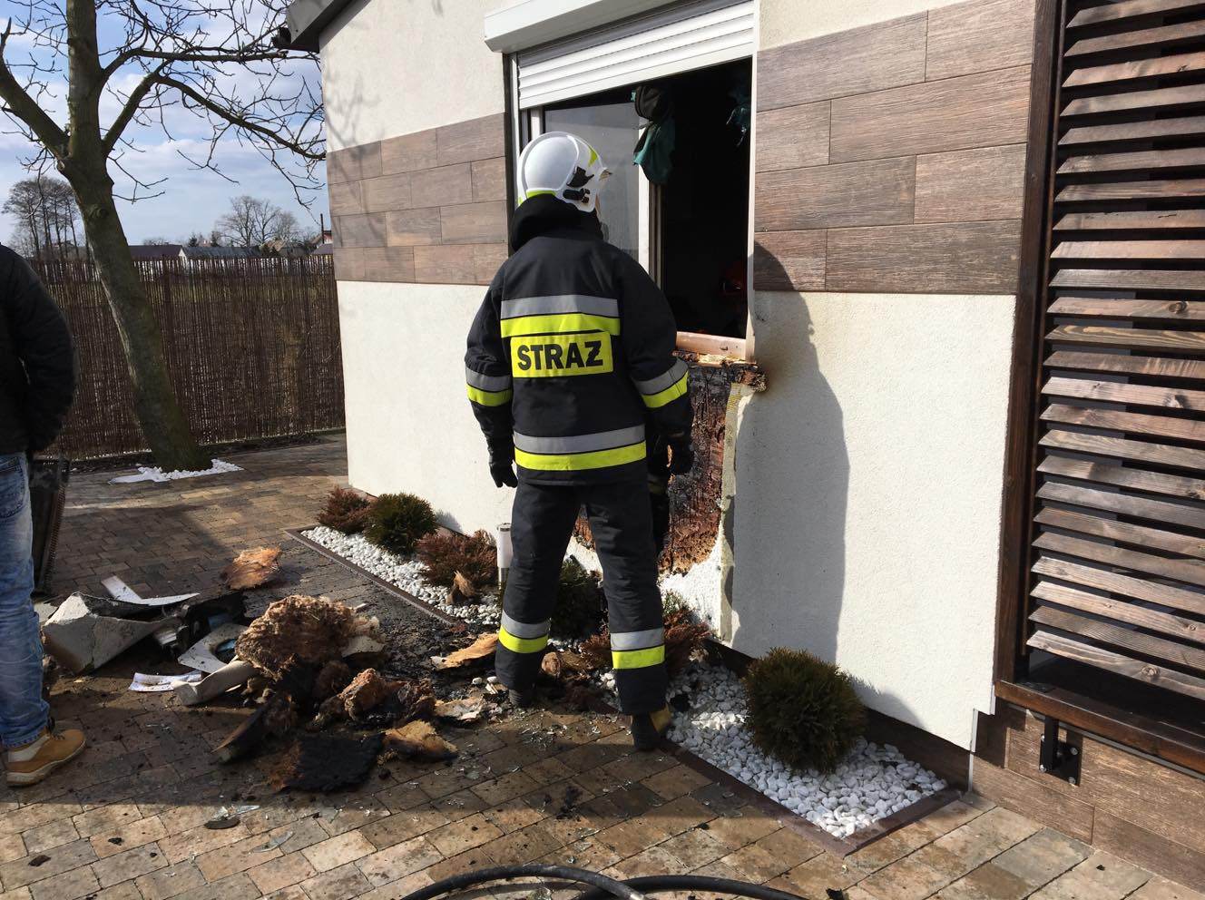 Pożar domku letniskowego w Kole