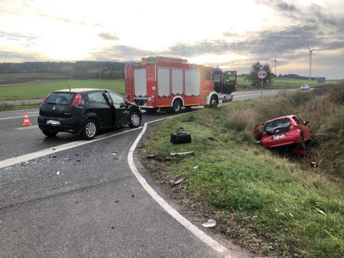 Dwie osoby w szpitalu to bilans dzisiejszego zderzenia na skrzyżowaniu