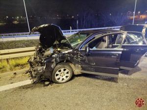 Kolizja na węźle A2 w Kole. Kierowcy nie mogli wjechać na autostradę