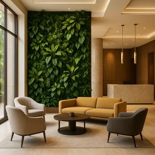 Ogrody wertykalne w hotelach i restauracjach: nowoczesna zieleń, która tworzy klimat i podnosi prestiż wnętrz