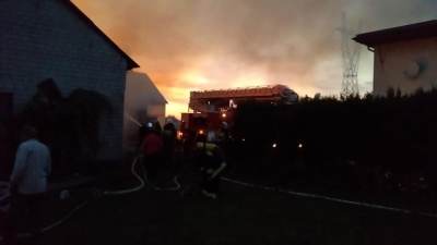44 strażaków walczyło z ogniem. Ranne bydło