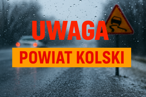 IMGW wydało ostrzeżenie dla powiatu kolskiego. Dotyczy głównie kierowców i pieszych
