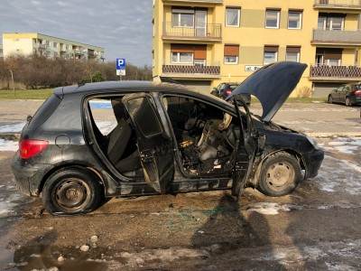 Pożar samochodu osobowego na ulicy Różanej