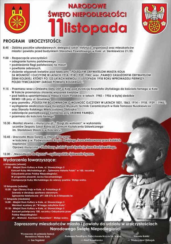 Program obchodów Narodowego Święta Niepodległości