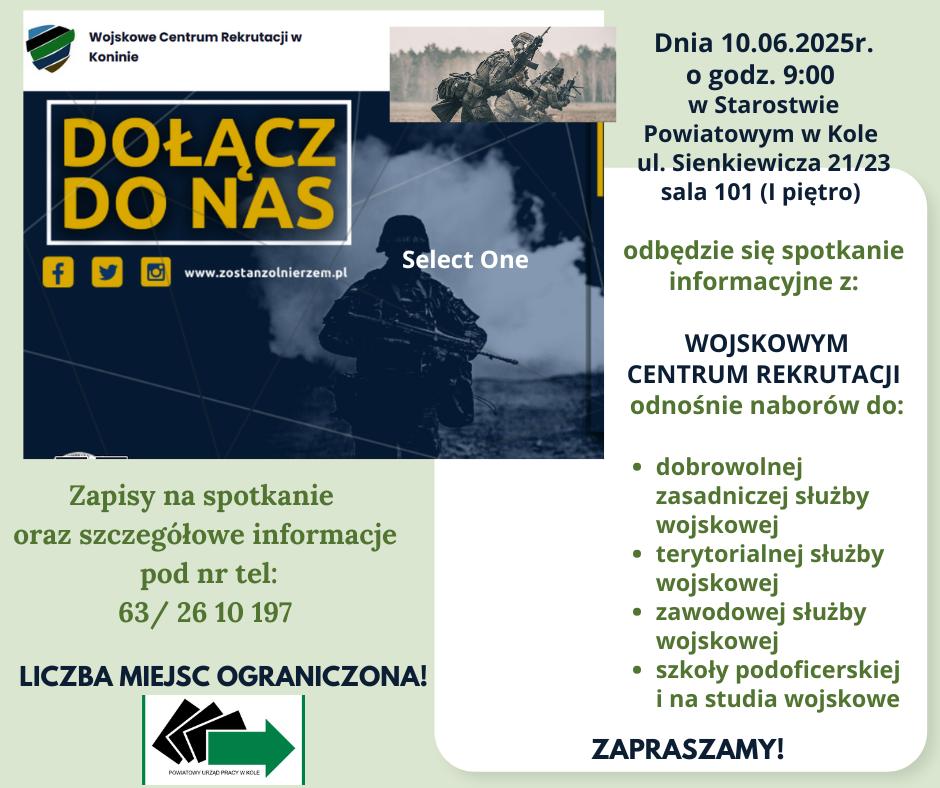 Spotkanie informacyjne w Kole - Wojsko czeka na Ciebie