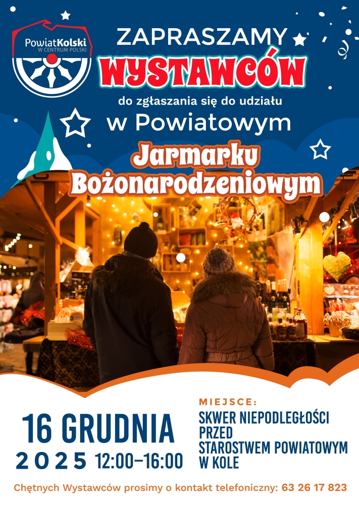 Powiat Kolski zaprasza wystawców na Jarmark Bożonarodzeniowy