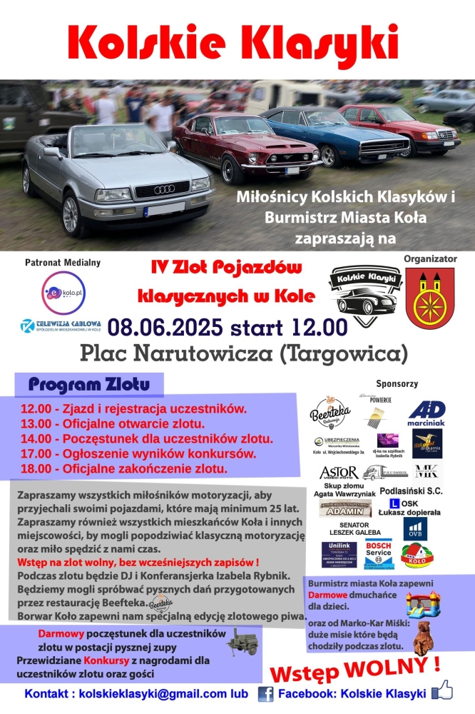 IV Zlot Pojazdów Klasycznych w Kole - wydarzenie, którego nie można przegapić