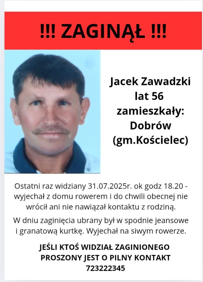 PILNE: Trwają poszukiwania 56-letniego mieszkańca Dobrowa