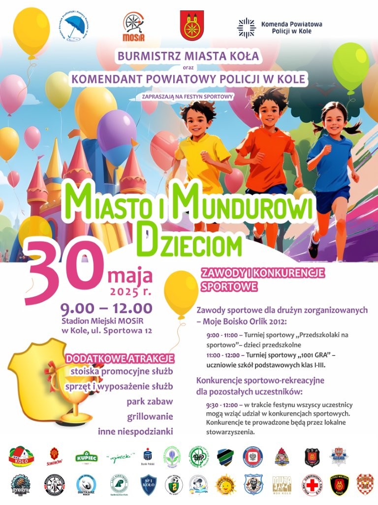 Festyn sportowy Miasto i Mundurowi Dzieciom w Kole