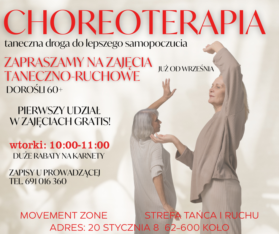 Choreoterapia w Kole - taniec, który wspiera zdrowie i dobre samopoczucie! Zapisz się na zajęcia