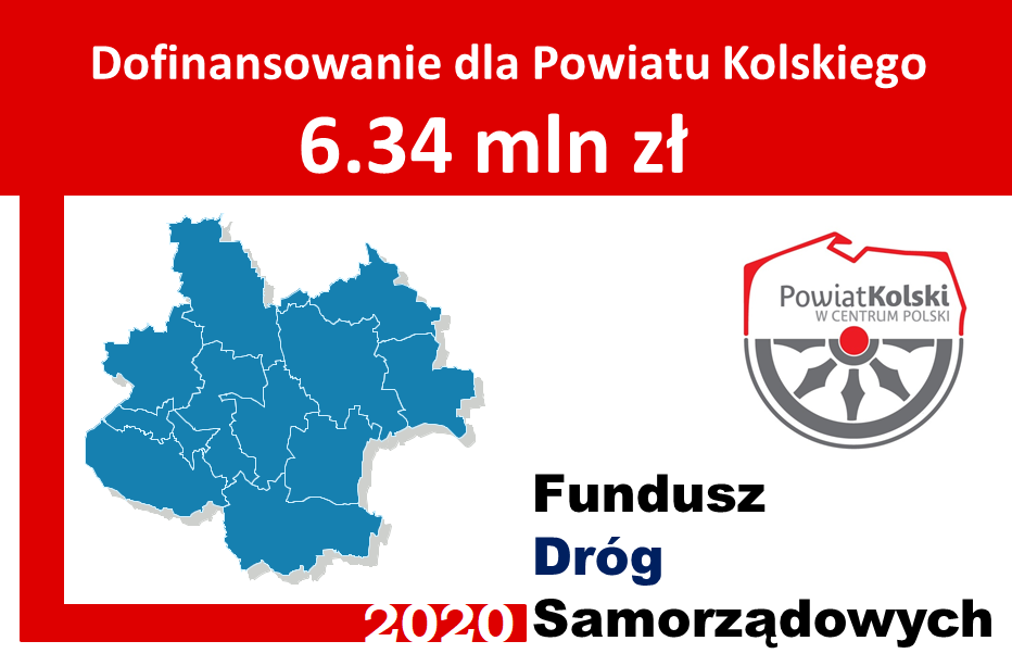 Ponad 6 mln zł z FDS na drogi dla Powiatu Kolskiego!