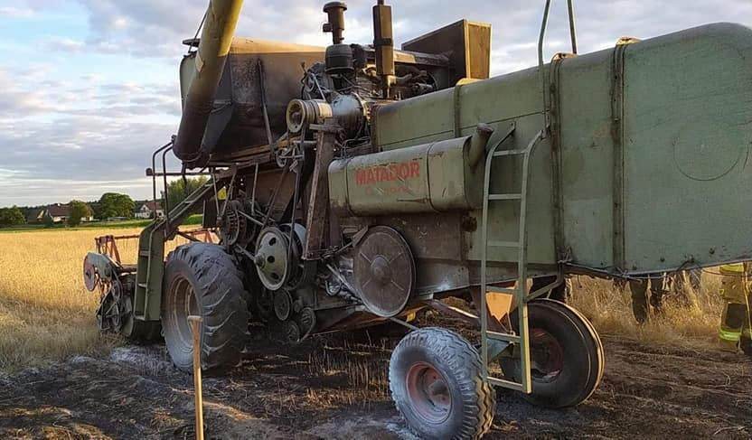 Żniwa rozpoczęte i już pierwszy pożar maszyny