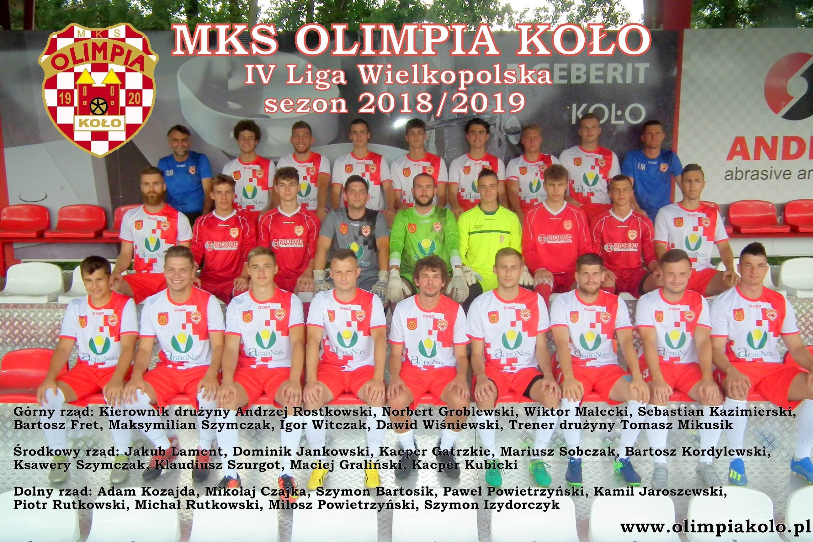 Olimpia Koło podała kadrę na IV ligę