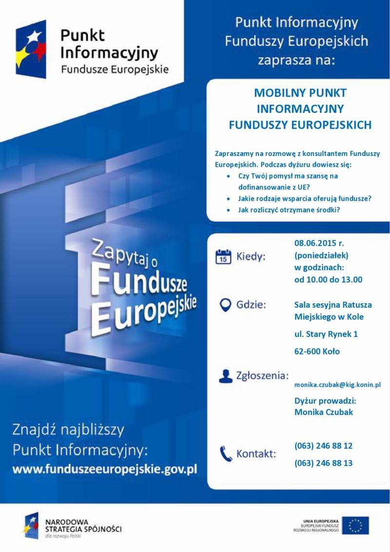 Mobilny Punkt Informacyjny Funduszy Europejskich w Kole