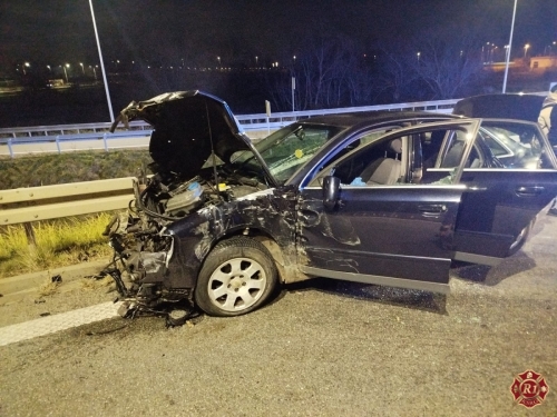 Kolizja na węźle A2 w Kole. Kierowcy nie mogli wjechać na autostradę
