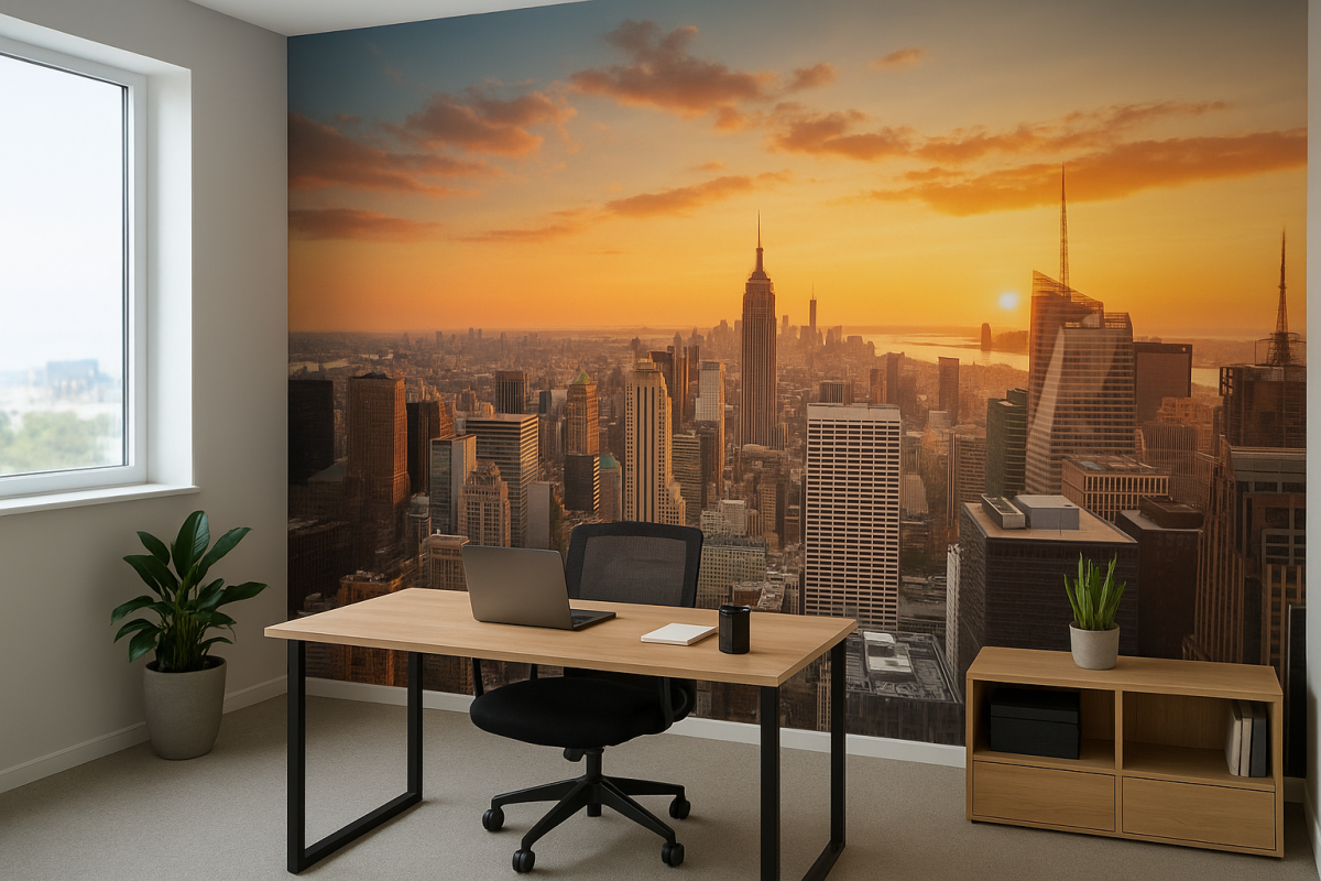 Biura i lokale usługowe w powiecie kolskim stawiają na nowoczesne fototapety - przykład lokalnych firm