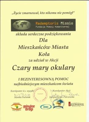 Kolanie otrzymali podziękowanie