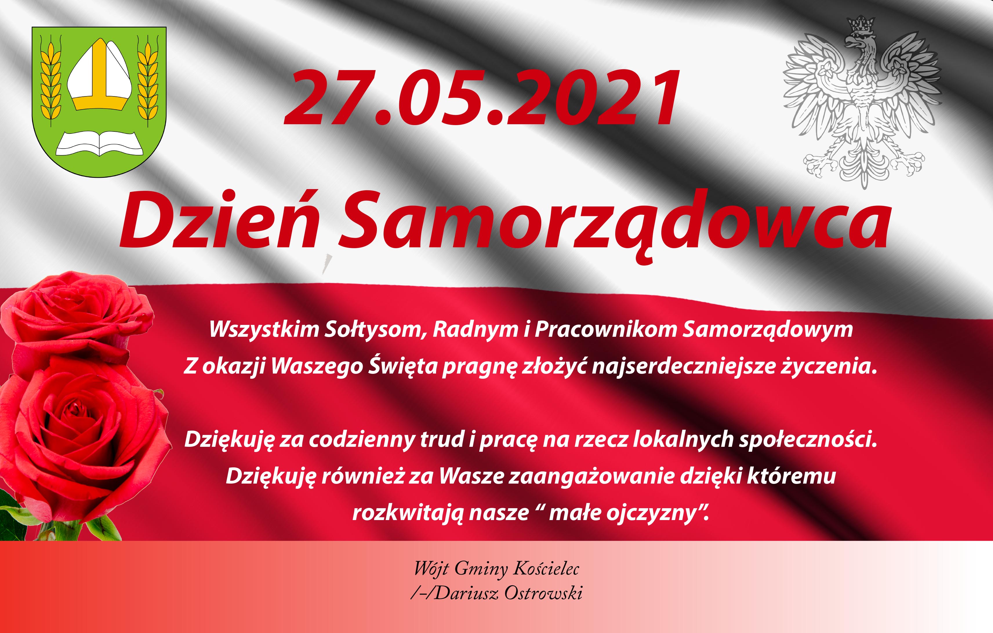 Kościelec - Życzenia od Wójta Gminy dla samorządowców.