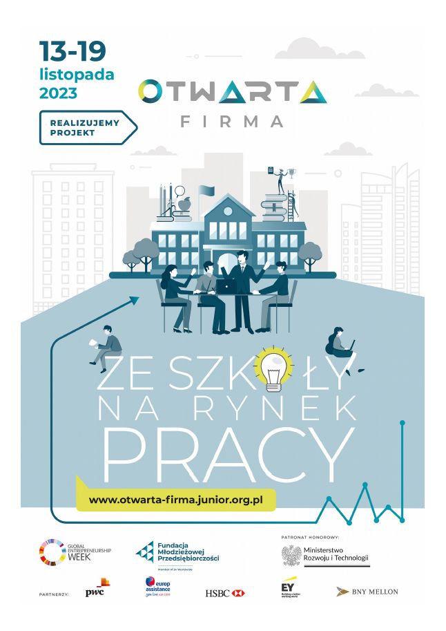 Otwarta firma - biznes przy tablicy