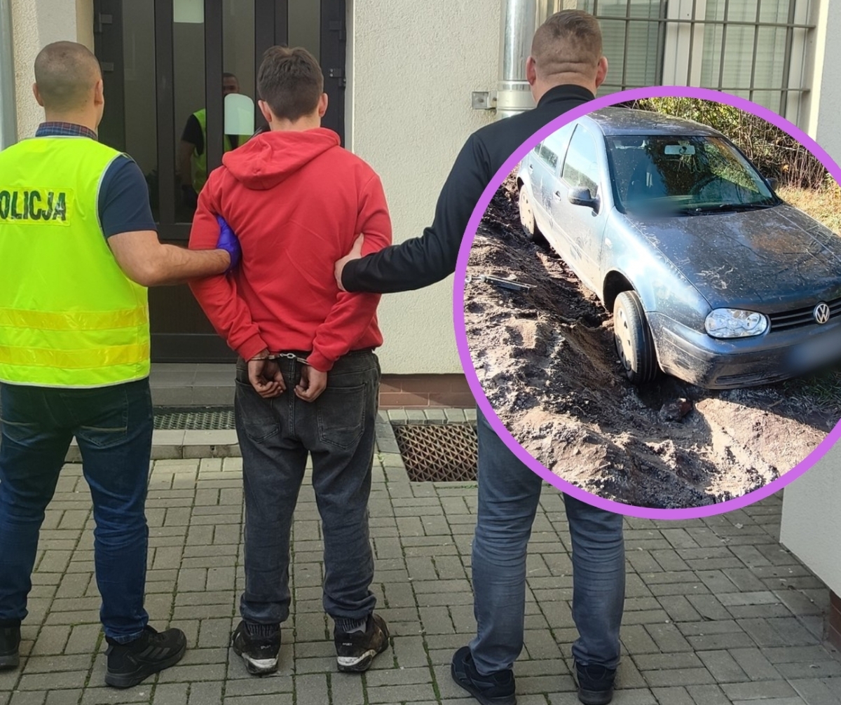 Ukradli samochód sąsiada, ale długo nim nie pojeździli. Jeden chciał ukryć się na cmentarzu!