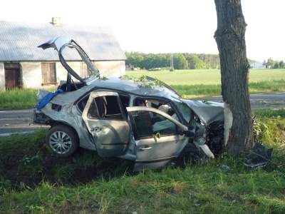 LUBOTYŃ: Młodzi ludzie uderzyli w drzewo. 4 osoby ranne