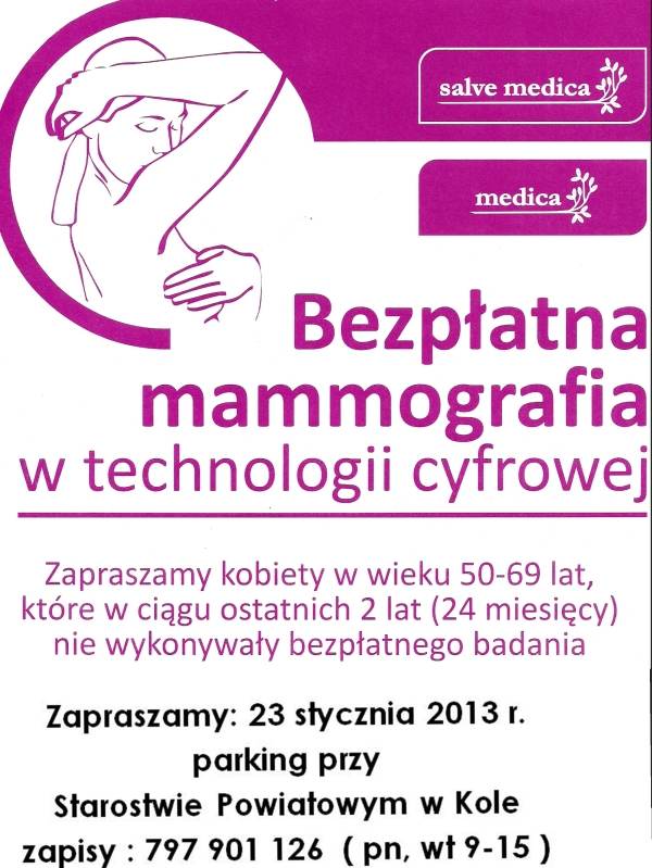 Zapraszamy na mammografię