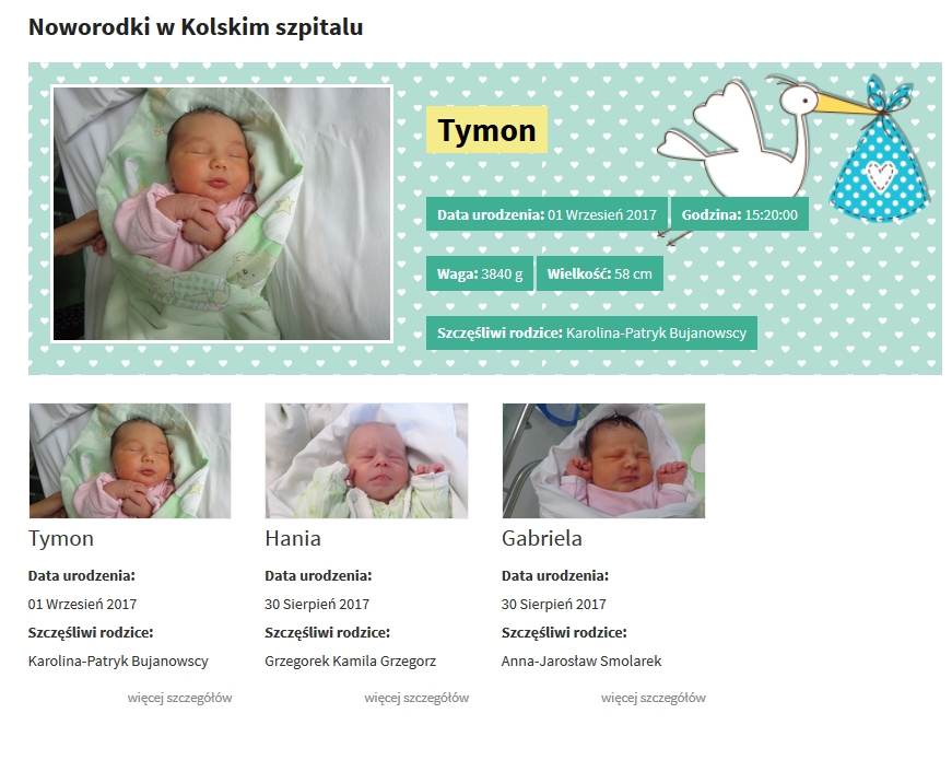 Nowy serwis w e-kolo! Noworodki kolskiego szpitala