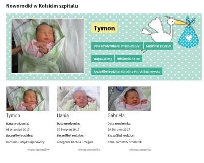 Nowy serwis w e-kolo! Noworodki kolskiego szpitala