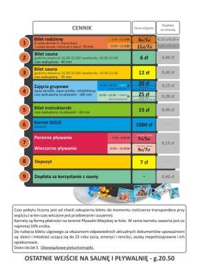 Sauny na basenie otwarte. Nowy cennik!