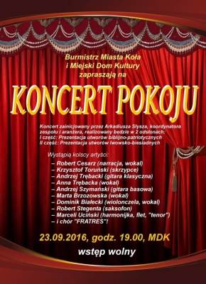 Zapraszamy na Koncert Pokoju