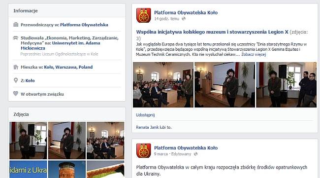 Kolskie struktury PO na facebooku