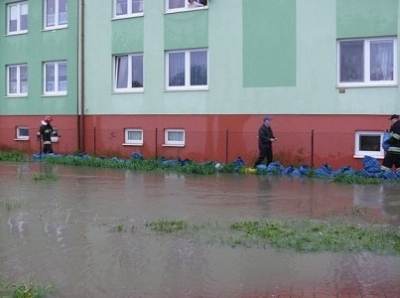 Podtopione budynki w Kole