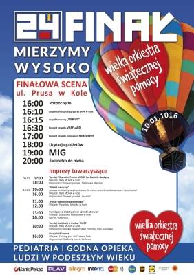 Program niedzielnego 24 Finału WOŚP w Kole