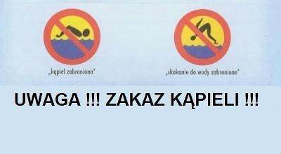 Przypominamy o zakazie kąpieli w Kole