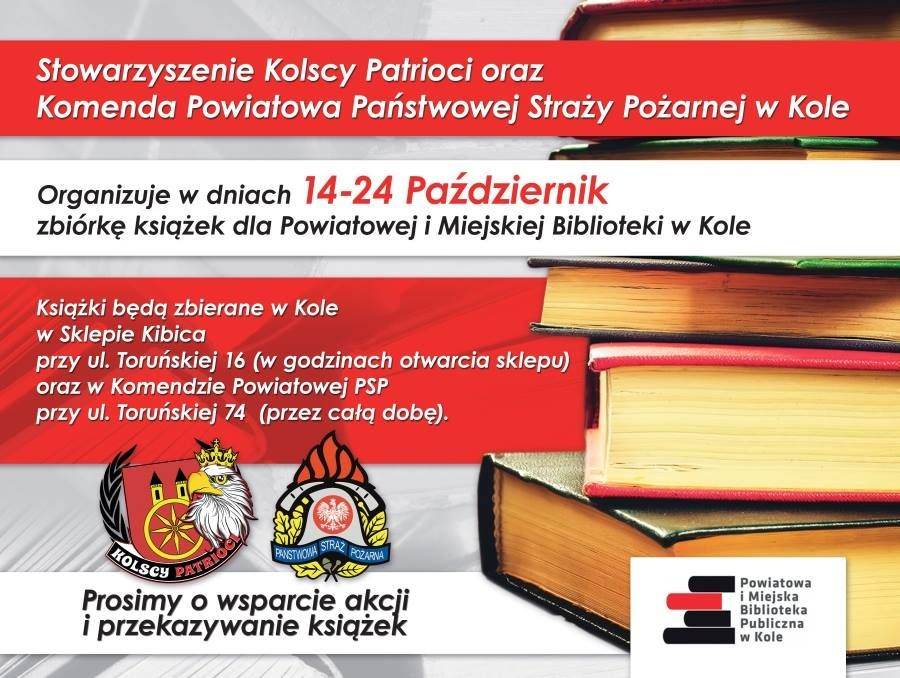 Kolscy Patrioci i strażacy zbierają książki dla biblioteki