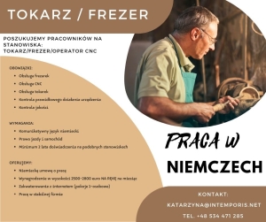 TOKARZ/FREZER/OPERATOR CNC w NIEMCZECH