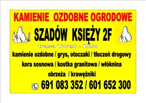 kamienie ozdobne, kora sosnowa, kostka granit