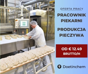 Pracownik piekarni: ?12.49 brutto/h