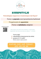 Korepetycje z matematyki lub fizyki