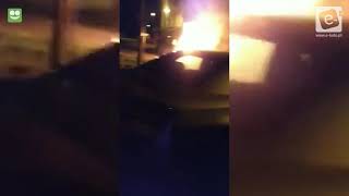 Pożar samochodu osobowego na osiedlu Kolejowa